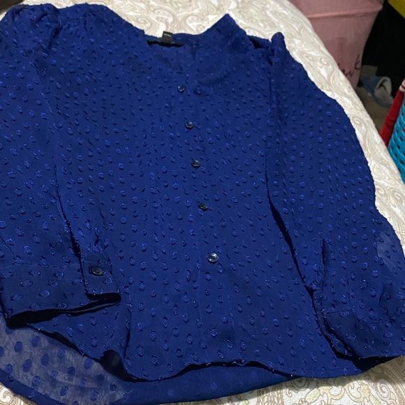 Banana Republic Tops - Banana Republic Royal Blue Textured Blouse